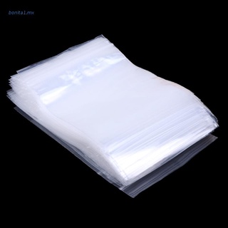 bon 100 bolsas de plástico resellables con cierre de cremallera transparente transparente bolsa de polietileno 7cmx10cm