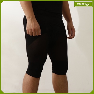 [dlgc] mens shapewear cintura alta barriga control de piernas estiramiento cuerpo shaper pantalones cortos