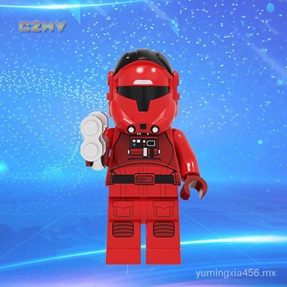 【 hot sale 】Red Stormtrooper Soldier Lego Star Wars Minifigure Mechanic Robot Assailant Mandalorian Building Blocks Children Toys