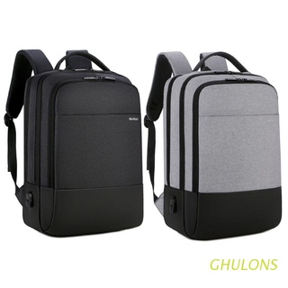 ghulons hombres portátil mochila usb carga impermeable gran capacidad 3 capas bolsillos especiales negocios bolsa de hombro para trabajo deporte viaje escolar