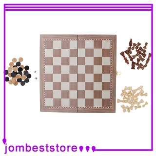 juego de ajedrez plegable de madera 3 en 1 juego de ajedrez estándar damas rompecabezas juegos de regalo