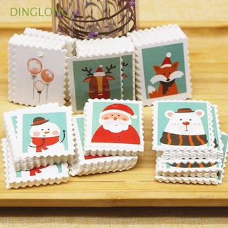 dinglong 100pcs etiqueta boda mini tarjetas colgar etiqueta animales suministros de regalo fiesta panadería ritable pingüino oso alce favores de navidad