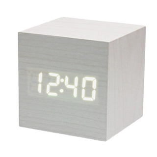 Digital de madera LED despertador de madera Retro resplandor reloj de escritorio mesa J3J9 (1)