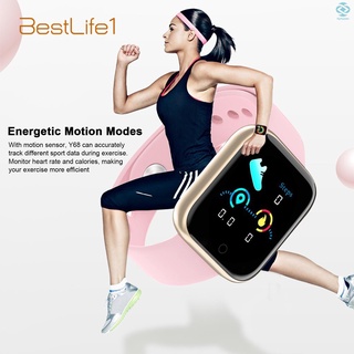[F.M]Y68 reloj inteligente rastreador de ejercicios con pantalla táctil de 1,44 pulgadas, contador de calorías, monitor de actividad, compatible con frecuencia cardíaca, sangre (9)