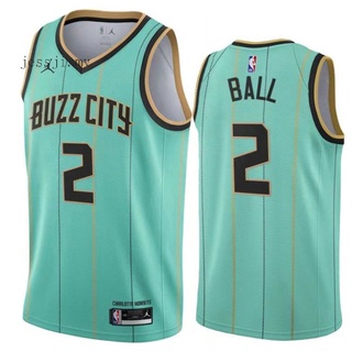 2020-2021 nueva temporada hombres NBA Charlotte Hornets LaMelo Ball 2 temporada Regular City Edition verde bordado jerseys de baloncesto