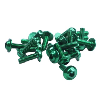 20 tornillos hexagonales de aleación de aluminio verde para motocicleta, tornillos m6