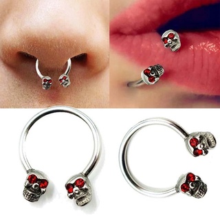 norman1 punk anillo de labio de las mujeres pendientes de labio pernos de acero inoxidable de los hombres de la moda del cráneo de diamante piercing de lengua anillos (3)
