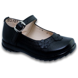 Zapatos Comodos Para Niña Estilo 1071Pa21 Piel Color Negro