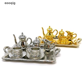 eooqig 10pcs 1:12 muebles de casa de muñecas miniatura vajilla de comedor de metal taza de té conjunto mx (9)