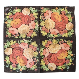 GOTITLIKETHAT New High-grade Vintage Black Flower Paper Napkins Cafe&Party Tissue Napkins (8)