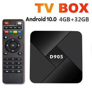 nuevo d905 smart tv box android 10.0 4gb 32gb wifi 2.4g 4k amlogic s905 youtube android tv box set top box media player