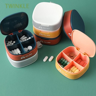 Caja De Plástico twinkle Para pastillas/medicinas Para viaje/4 rejillas