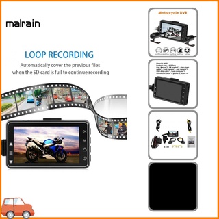 [Ma] Portátil Dashcam 720P cámaras duales grabadora de conducción DVR monitoreo de estacionamiento para Motocross