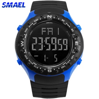 SMAEL 1342 hombres reloj deportivo cuenta atrás dual time reloj despertador cronógrafo digital 50m impermeable reloj
