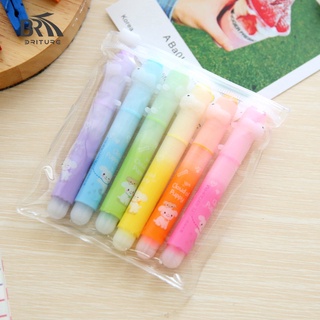 6 Piece Color Highlighter Set Student Puggy Colorful Marker Stationery