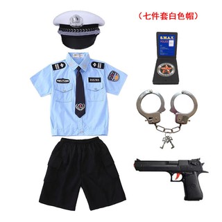Shibiku niños uniforme militar tráfico policía traje niños y niñas juguetes pequeño uniforme de policía disfraces regalos de cumpleaños
