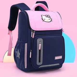 Hello Kitty Schoolbag escuela primaria niñas grado uno dos tres a seis niñas ligero y gran capacidad de protección de la columna vertebral mochila (9)