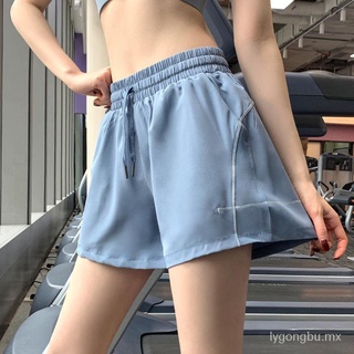 cintura alta suelta piernas anchas pantalones cortos deportivos de las mujeres de verano delgado ejecución de secado rápido anti-exposición fitness pantalones cortos de yoga pantalones de desgaste exterior (2)