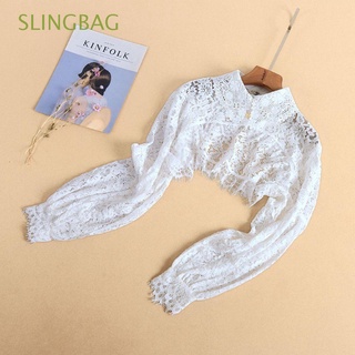SLINGBAG Ropa y accesorios Collar falso Vestido de suéter Mantón blanco Media camisa Desmontable Alta calidad Encaje de algodón Para mujeres Solapa Falso