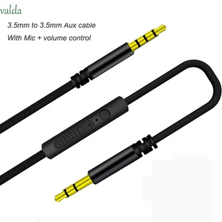 VALDA para teléfono Cable de Audio Cable auxiliar Cable de Audio con micrófono línea de altavoz auriculares Jack control de volumen 3,5 mm a Jack 3,5 mm coche Aux Cable/Multicolor