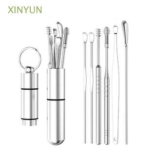 XINYUN Portable Ear Care Tools Multifunction Earpick Ear Wax Remover 360° Cleaning Professional Reusable Stainless Steel Massage Spiral Ear Canal Cleaner