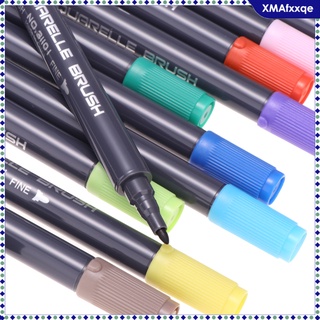 [xmafxxqe] 12 colores de doble punta de 0,8 mm punta fina fabricantes de punta fina boceto escritura dibujo marcadores fineliner pluma para colorear libros manga