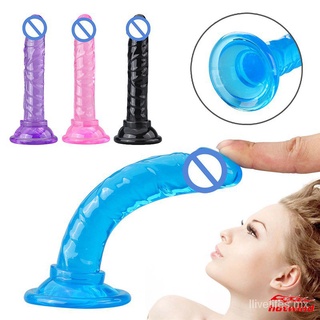 Promoción【HW】Crystal Transparent Sucker Penis No Vibrator Realistic Dildo Adults Sex Toy For Woman