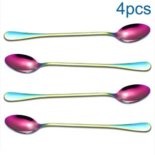 (100% high quality)Spoon Supplies Stirring Mixing Restaurant Cafe Colorful Stainless Steel