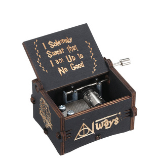 Csu Wood Music Box Mini Vintage Engraved Hand-Operated Musical Box Birthday Christmas Valentine's Day Exquisite Gift