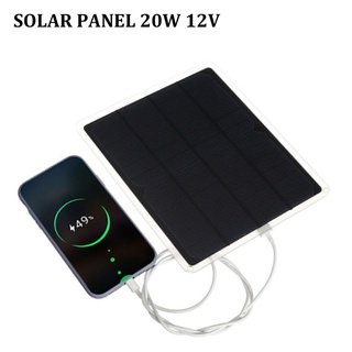 20W 12V Mono Solar Panel USB Battery Charger Power Bank For Mobile Phone