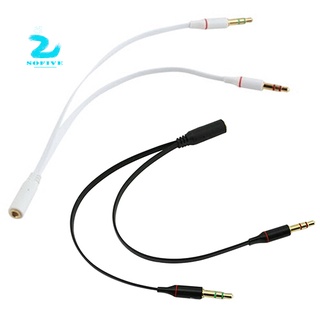 sofive 3.5mm aux audio mic splitter cable auricular adaptador de auriculares hembra a 2 macho