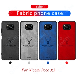 tela ciervo para xiaomi poco x3 nfc teléfono móvil caso impreso tela ciervo espalda cubierta suave (3)