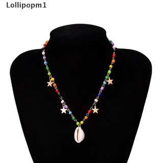 Lollipopm1 collar Boho Multicolor con cuentas estrella con colgante de concha para mujer joyería MY