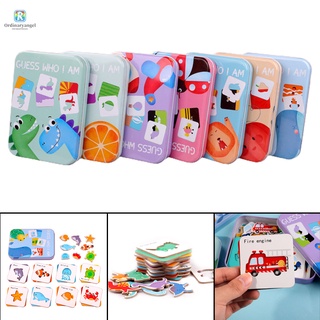 Recognition Flash Card Guess Who I am Preschool Wooden Jigsaw Educactional Matching Game Toy with Letters for Kids