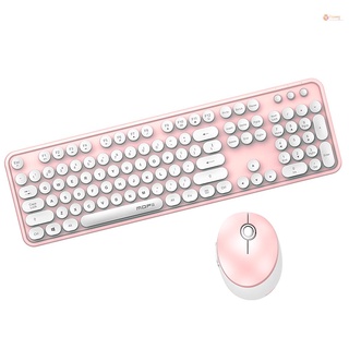 Mofii dulce teclado ratón Combo Color puro G teclado inalámbrico ratón conjunto Circular suspensión llave tapa para PC portátil rosa