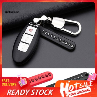 PTC_DIY Anti-pérdida número de teléfono colgante llave de coche Chian llavero bolso colgante decoración (1)