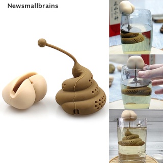 newsmallbrains divertido filtro de té en forma de caca reutilizable de silicona infusor de té portátil colador de té nsb