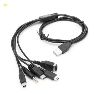 ZWI Cable USB Cargador De Carga Para Nintendo GBA SP WII U 3DS NDSL XL DSI PSP 5 En 1
