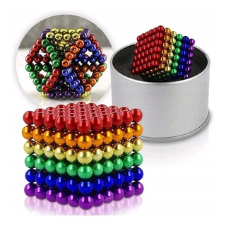 Cubo neodimio Mágico 216 esferas magnéticas 5mm 6 colores