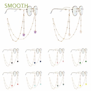 SMOOTH Trend Metal Glasses Chains Simple protection Hanging Rope Neck Strap Anti-lost Non-slip Colorful Bead Alloy Eyewear Butterfly