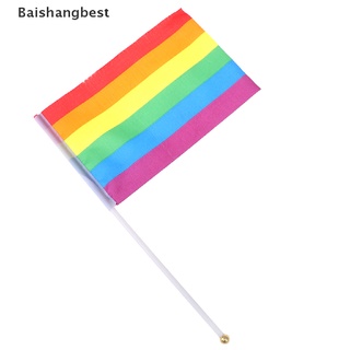 [bsb] 5 x bandera de mano arco iris ondeando bandera gay pride lesbiana paz lgbt banner festival