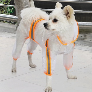 Venta caliente| cachorro gato perro impermeable de cuatro patas transparente con capucha impermeable para mascotas