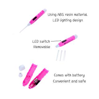 (listo STOCK) Flashlight Earpick luz LED oreja cuchara extraíble orejas herramienta de limpieza (3)
