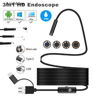 [Arichblue] 3 En 1 USB Tipo C Endoscopio Inspección Borescopio 5.5/7/8 Mm Lente HD Cámara IP68 Venta Caliente