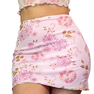 ℒℴѵℯ~Female Mini Skirt, Floral Print High Waist Package Hip Skirt Short Dress