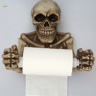 skull - rollo de papel higiénico, soporte de pared, toalla seca, baño, decoración del hogar (6)