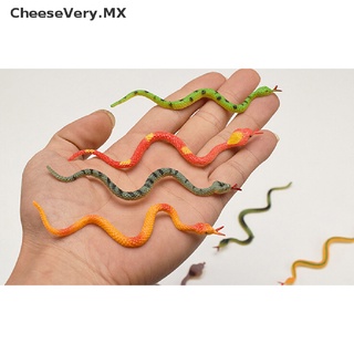 [cheesevery] 12 piezas de juguete de alta simulación de plástico serpiente modelo divertido miedo serpiente niños broma juguetes [mx]