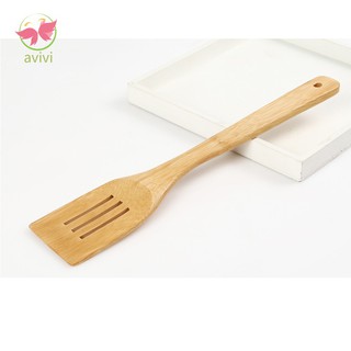 6 piezas de cuchara de bambú espátula juego de mezcla utensilios de cocina de madera herramienta de cocina (4)
