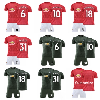 Temporada 20/21 Premier League Pogba Greenwood Martial Jersey Set hombres fútbol entrenamiento ropa estudiantes uniforme de fútbol