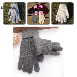 ketmica otoño invierno mujeres guantes de dedo completo caliente de punto guantes a prueba de viento para el aire libre